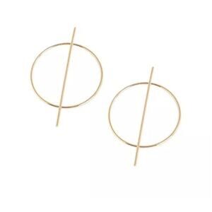 Macy's Sohi Women's Sleek Drop Earrings Gold Circle Bar Earrings